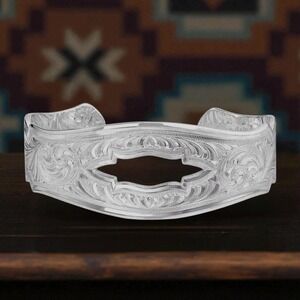 Montana Silversmiths Rodeo Sage Silver Cut-out Cuff Bracelet 6.5" Retail $85 New